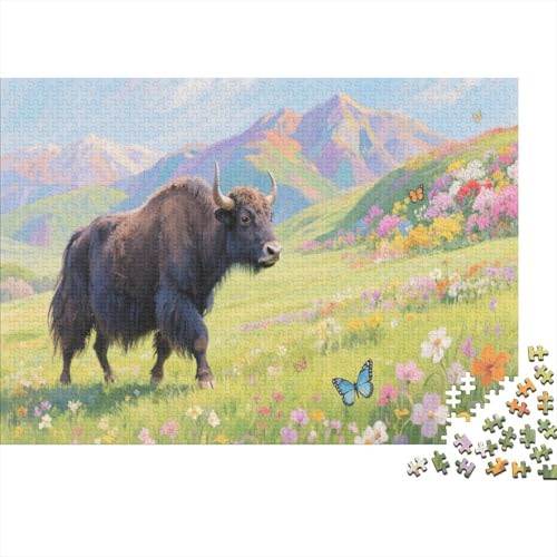 Yak Puzzle 1000 Teile Schwer Puzzle Spielzeug Pädagogisches Spiel Impossible Herausforderungsspielzeug Für Erwachsene Kinder 1000pcs (75x50cm) von PXBDUASIE