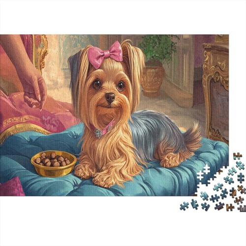 Yorkshire Terrier Puzzles 1000 Teile Schwer Puzzle Spielzeug Lernspiel Impossible Herausforderungsspielzeug Für Erwachsene Kinder 1000pcs (75x50cm) von PXBDUASIE