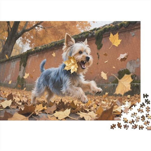 Yorkshire TerrierPuzzles 500 Teile Schwer Puzzle Spielzeug Lernspiel Impossible Herausforderung Spielzeug Für Erwachsene Kinder 500pcs (52x38cm) von PXBDUASIE
