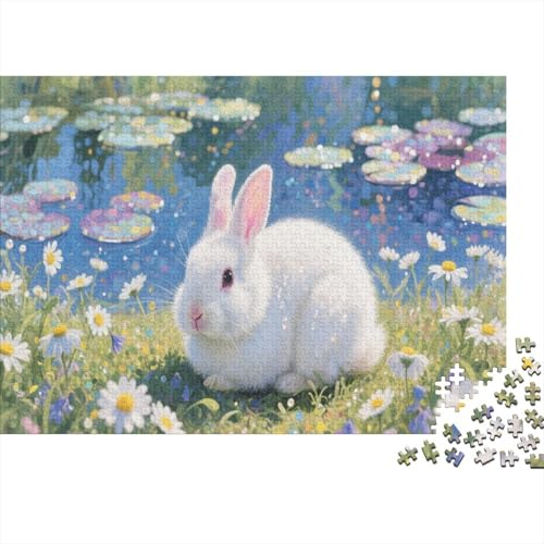 Zwerg KaninchenPuzzle 1000 Teile Schwer Puzzle Spielzeug Lernspiel Impossible Herausforderung Spielzeug Für Erwachsene Und Kinder Ab 12 Jahren 1000pcs (75x50cm) von PXBDUASIE