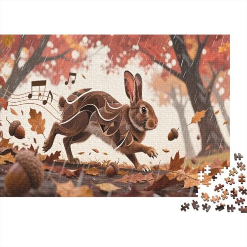 Zwerg KaninchenPuzzle 1000-teilige Schwer Puzzle Spielzeug Lernspiel Impossible Herausforderungsspielzeug Für Erwachsene Kinder 1000pcs (75x50cm) von PXBDUASIE