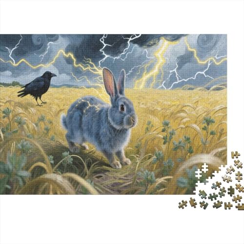 Zwerg KaninchenPuzzle 300 Teile Schwer Puzzle Spielzeug Lernspiel Impossible Herausforderungsspielzeug Für Erwachsene Und Kinder Ab 14 Jahren 300pcs (40x28cm) von PXBDUASIE