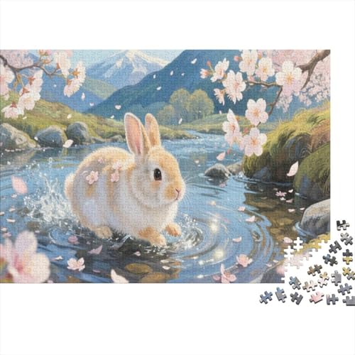Zwerg KaninchenPuzzle 500 Teile Schwer Puzzle Spielzeug Lernspiel Impossible Herausforderungsspielzeug Für Erwachsene Und Kinder Ab 14 Jahren 500pcs (52x38cm) von PXBDUASIE