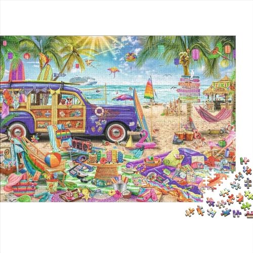 am Strand Puzzles 300-teilige Schwer Puzzle Spielzeug Lernspiel Impossible Herausforderungsspielzeug Für Erwachsene Und Kinder in Bewährter 300pcs (40x28cm) von PXBDUASIE