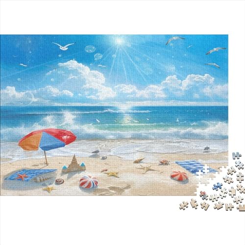 am Strand Puzzles 500 Teile Schwer Puzzle Spielzeug Pädagogisches Spiel Impossible Herausforderung Spielzeug Für Erwachsene Kinder 500pcs (52x38cm) von PXBDUASIE
