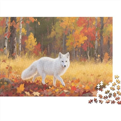 arktischer FuchsPuzzle 500 Teile Schwer Puzzle Spielzeug Lernspiel Impossible Herausforderungsspielzeug Für Erwachsene Und Kinder Ab 14 Jahren 500pcs (52x38cm) von PXBDUASIE