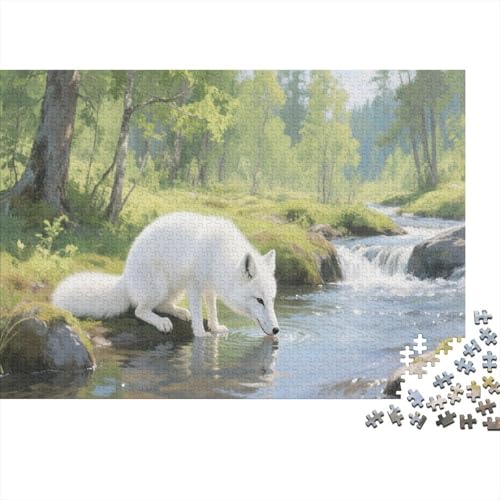 arktischer FuchsPuzzles 300-teilige Schwer Puzzle Spielzeug Lernspiel Impossible Herausforderungsspielzeug Für Erwachsene Kinder 300pcs (40x28cm) von PXBDUASIE