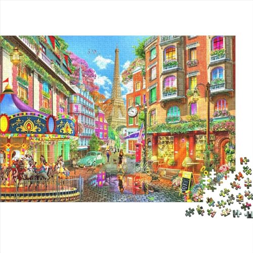 belebte Straßen Puzzles 300 Teile Schwer Puzzle Spielzeug Pädagogisches Spiel Impossible Herausforderung Spielzeug Für Erwachsene Und Kinder Ab 14 Jahren 300pcs (40x28cm) von PXBDUASIE