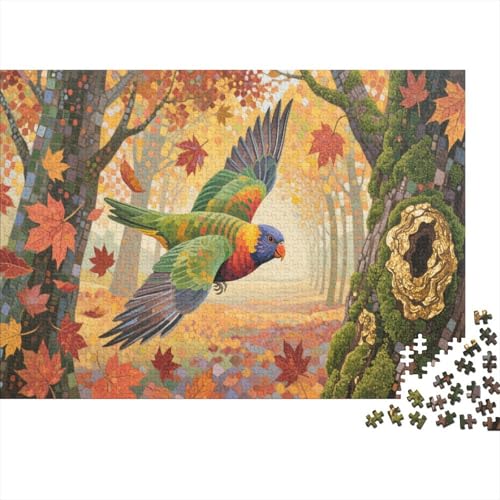 budgerigarPuzzle 500-teilige Schwer Puzzle Spielzeug Lernspiel Impossible Herausforderungsspielzeug Für Erwachsene Und Kinder Ab 12 Jahren 500pcs (52x38cm) von PXBDUASIE