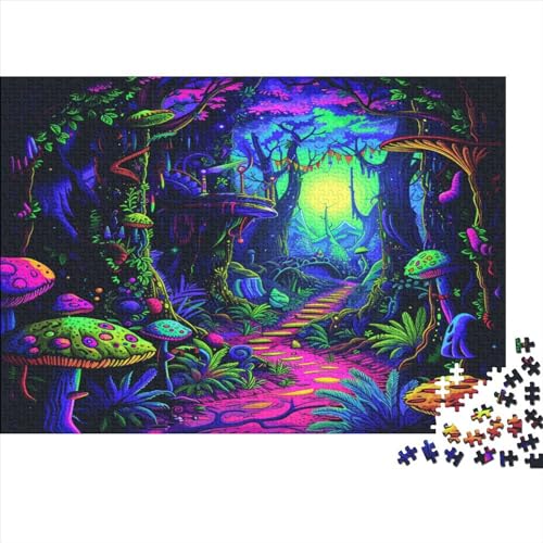 dunkler Dschungel Puzzles 1000 Teile Schwer Puzzle Spielzeug Pädagogisches Spiel Impossible Herausforderung Spielzeug Für Erwachsene Und Kinder in Bewährter 1000pcs (75x50cm) von PXBDUASIE