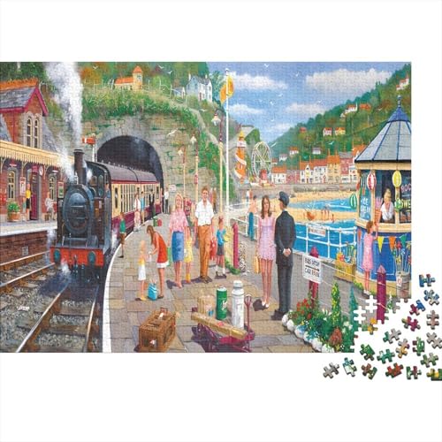 gemütliche Stadt (4) Puzzle 1000 Teile Schwer Puzzle Spielzeug Lernspiel Impossible Herausforderung Spielzeug Für Erwachsene Und Kinder in Bewährter 1000pcs (75x50cm) von PXBDUASIE