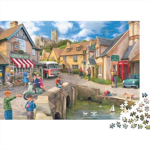 gemütliche Stadt Puzzle 300-teilige Schwer Puzzle Spielzeug Pädagogisches Spiel Impossible Herausforderungsspielzeug Für Erwachsene Und Kinder in Bewährter 300pcs (40x28cm) von PXBDUASIE