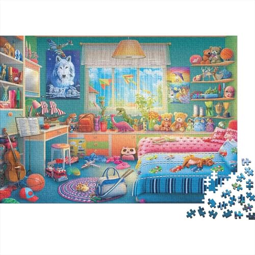 gemütliches ZimmerPuzzle 500-teilige Schwer Puzzle Spielzeug Lernspiel Impossible Herausforderung Spielzeug Für Erwachsene Und Kinder Ab 14 Jahren 500pcs (52x38cm) von PXBDUASIE
