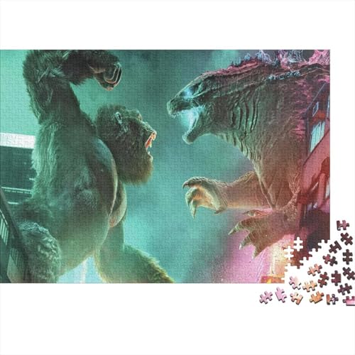 godzillaVs König Kong Puzzles 300 Teile Schwer Puzzle Spielzeug Pädagogisches Spiel Impossible Herausforderung Spielzeug Für Erwachsene Kinder 300pcs (40x28cm) von PXBDUASIE