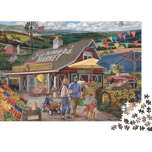 ländliche Szene Puzzle 1000-teilige Schwer Puzzle Spielzeug Pädagogisches Spiel Impossible Herausforderung Spielzeug Für Erwachsene Kinder 1000pcs (75x50cm) von PXBDUASIE