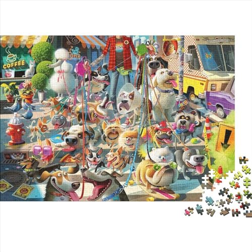 lustige Tiere Puzzles 500 Teile Schwer Puzzle Spielzeug Pädagogisches Spiel Impossible Herausforderungsspielzeug Für Erwachsene Und Kinder Ab 12 Jahren 500pcs (52x38cm) von PXBDUASIE
