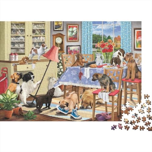 niedliches Haustier Puzzle 300 Teile Schwer Puzzle Spielzeug Pädagogisches Spiel Impossible Herausforderung Spielzeug Für Erwachsene Kinder 300pcs (40x28cm) von PXBDUASIE