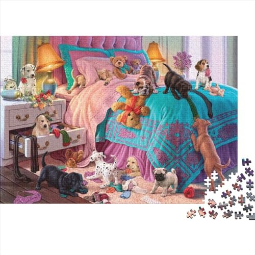 niedliches Haustier Puzzle 300 Teile Schwer Puzzle Spielzeug Pädagogisches Spiel Impossible Herausforderung Spielzeug Für Erwachsene Und Kinder in Bewährter 300pcs (40x28cm) von PXBDUASIE