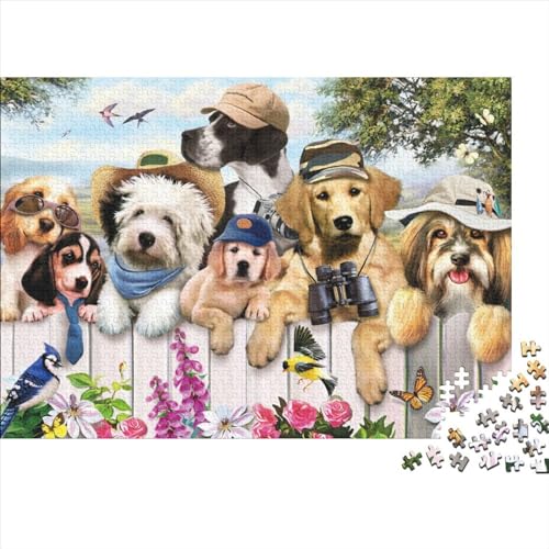 niedliches Haustier Puzzle 500-teilige Schwer Puzzle Spielzeug Lernspiel Impossible Herausforderungsspielzeug Für Erwachsene Und Kinder Ab 14 Jahren 500pcs (52x38cm) von PXBDUASIE