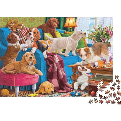 niedliches Haustier Puzzles 1000 Teile Schwer Puzzle Spielzeug Lernspiel Impossible Herausforderung Spielzeug Für Erwachsene Kinder 1000pcs (75x50cm) von PXBDUASIE