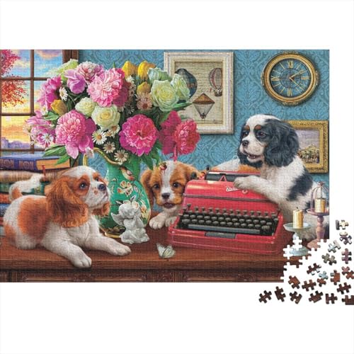 niedliches Haustier Puzzles 300 Teile Schwer Puzzle Spielzeug Lernspiel Impossible Herausforderung Spielzeug Für Erwachsene Kinder 300pcs (40x28cm) von PXBDUASIE