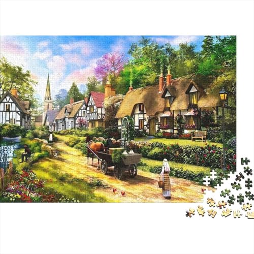 schöne Landschaft (3) Puzzles 300 Teile Schwer Puzzle Spielzeug Pädagogisches Spiel Impossible Herausforderungsspielzeug Für Erwachsene Und Kinder Ab 12 Jahren 300pcs (40x28cm) von PXBDUASIE