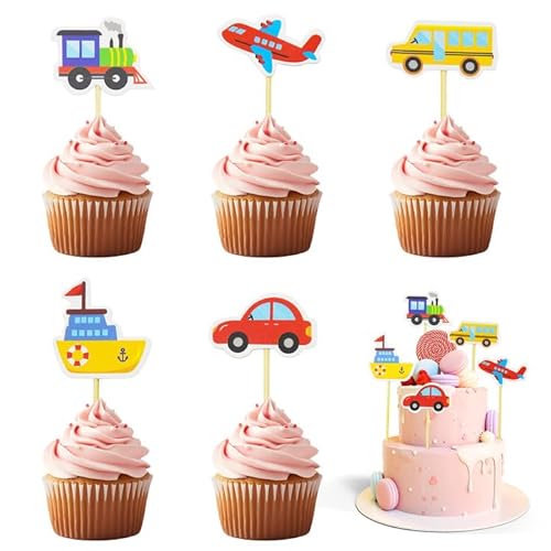 PXBSNB 35 Stück Transport Kuchendeckel, Tortendeko Auto, Bus Zug Flugzeug Schiff Muffin Deko, Transportkuchen PlugIns, Kuchen Topper für Kinder Party Geburtstag Party Kuchen Dekoration PXBSNB 35 Stück Transport Kuchendeckel, Tortendeko Auto, Bus Zug Flugzeug Schiff Muffin Deko, Transportkuchen PlugIns, Kuchen Topper für Kinder Party Geburtstag Party Kuchen Dekoration von PXBSNB