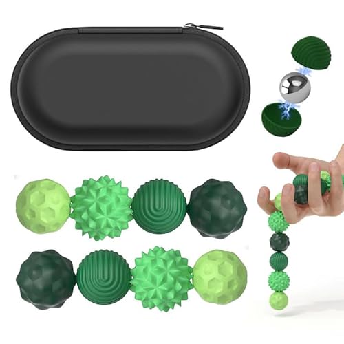 PXBSNB 8 Stück Magnetische Fidget Toys, Magnetische Sensorik Bälle mit Aufbewahrungsbox, Anti-Stress Spielzeug aus Silikon, Magnetische Anziehungskraft Silent Ball Stress Abbauen von PXBSNB