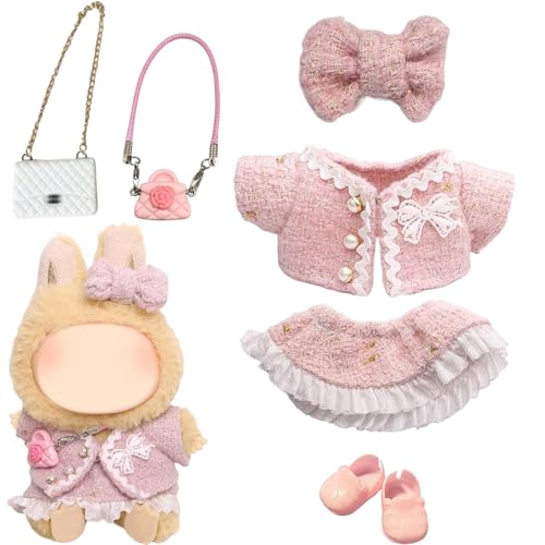 La-bu Kleidung, 6 Stück Kleid zum Beeindrucken Ihrer Puppen mit stilvollen Outfit-Accessoires, inklusive Oberteil, Rock, Schleife, Schuhe, rosa Tasche, für Mädchen und Jungen Geburtstag La-bu Kleidung, 6 Stück Kleid zum Beeindrucken Ihrer Puppen mit stilvollen Outfit-Accessoires, inklusive Oberteil, Rock, Schleife, Schuhe, rosa Tasche, für Mädchen und Jungen Geburtstag von PXDUCN