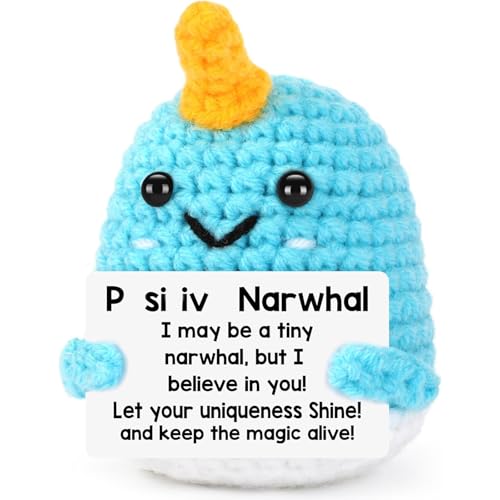 Narwal Plüsch, Emotionale Unterstützung Geschenk, Emotionale Unterstützung Pickle Doll With Card, Cute Potato for Encouragement Friends New Years Eve Decorations, Emotional Support Potato For Desk von PXDUCN