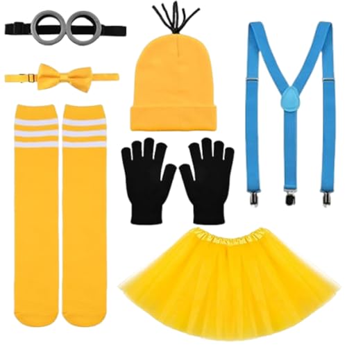 Steampunk-Brille, Halloween-Kostüme, 7-teiliges gelbes Kostüm, inklusive gelber Beanie-Strickmütze, Steampunk-Brille, Brille und Schulterstrümpfe, perfekt für Halloween und Weltbuchtag Steampunk-Brille, Halloween-Kostüme, 7-teiliges gelbes Kostüm, inklusive gelber Beanie-Strickmütze, Steampunk-Brille, Brille und Schulterstrümpfe, perfekt für Halloween und Weltbuchtag von PXDUCN