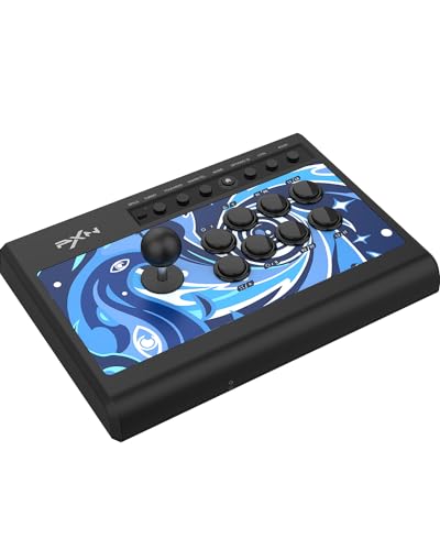 PXN 008 Arcade Fight Stick - Arcade Stick mit 360° Circular Joystick, Blue-Switch Mechanischen Tasten und Audioanschluss, Turbo-Funktion - Arcade Fightstick für PC, PS3, PS4, Xbox und Switch von PXN