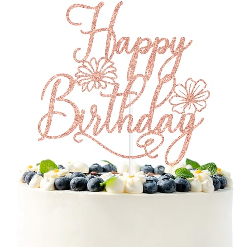 Rose Gold Spring Wildflower Happy Birthday Cake Topper, She is a Wildflower/It's My Birthday, Frühlingsblumen-Thema, Geburtstagsparty-Dekorationen Rose Gold Spring Wildflower Happy Birthday Cake Topper, She is a Wildflower/It's My Birthday, Frühlingsblumen-Thema, Geburtstagsparty-Dekorationen von PYBHILK