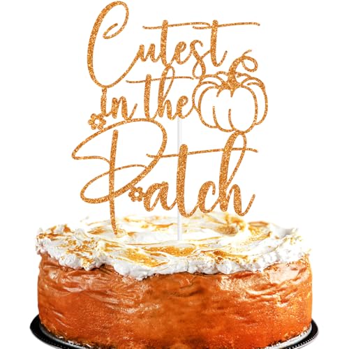 Tortenaufsatz mit orangefarbenem Glitzer, süßer Aufnäher, "A Little Pumpkin is on the Way/Oh Baby, Herbst-Kürbis-Baby-Party-Dekorations-Zubehör von PYBHILK