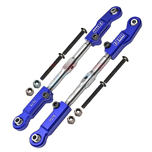 GPM für ARRMA 1/8 4WD Aluminiumlegierung 7075-T6 gewellte Füße + positive und negative Zähne, verstellbar, Edelstahl, Hinterarm-Spurstange von PYFORE