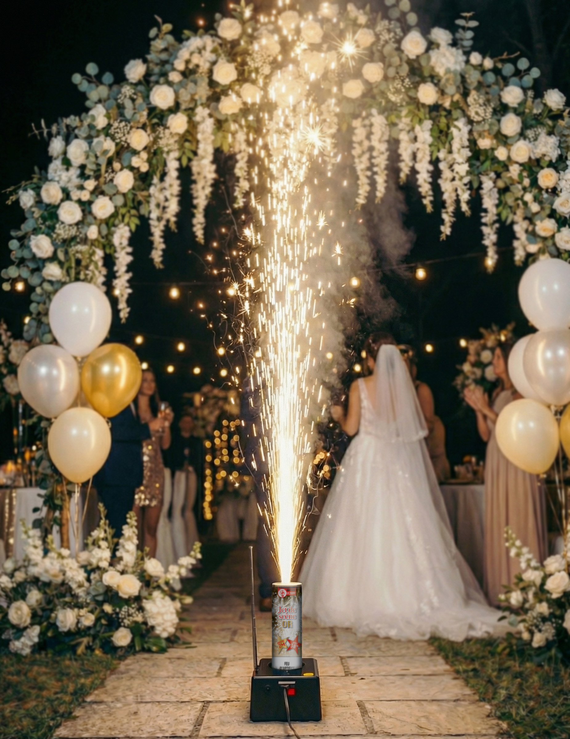 Bühnenfontäne Gold 2m 30 Sekunden Gold von PYRAGRIC