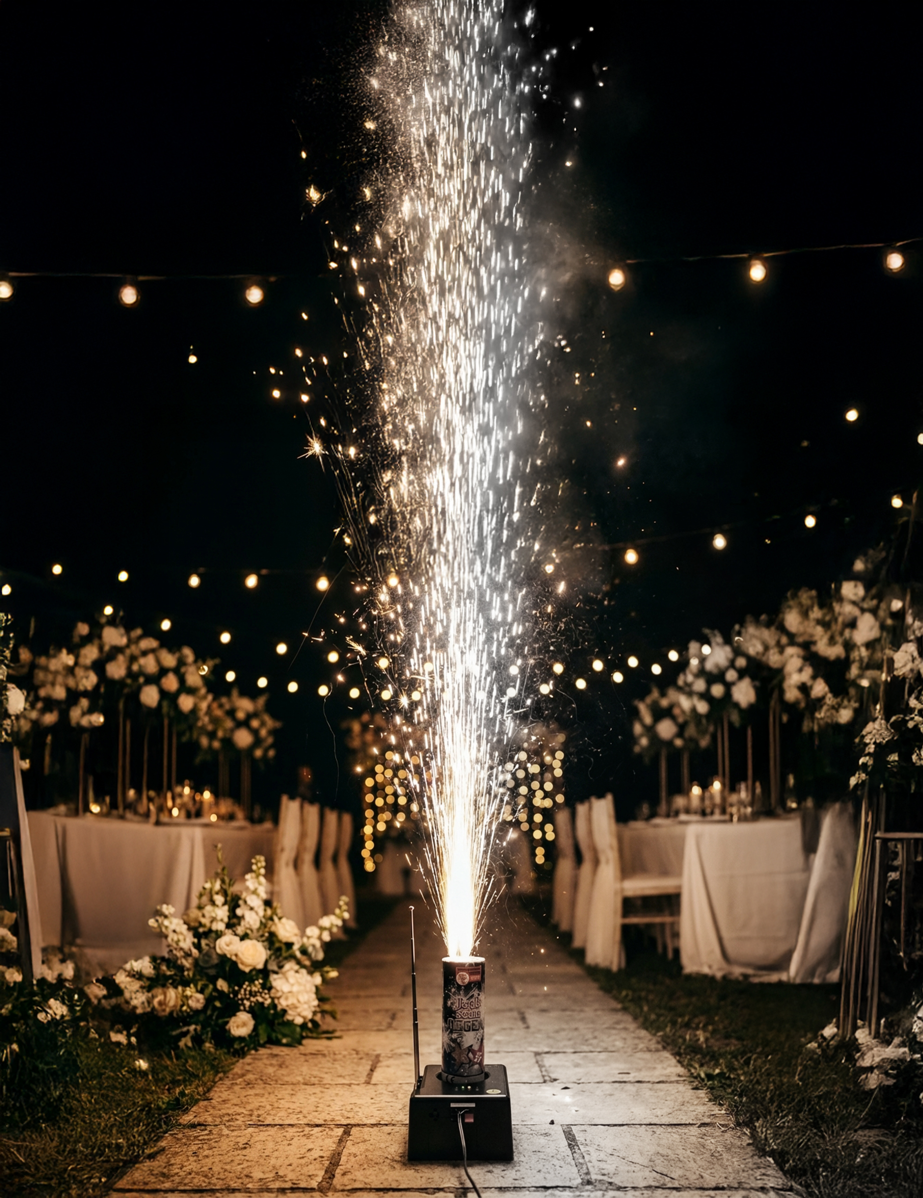 Bühnenfontäne Gold Silber 3m Jet de scène Gold und Silber von PYRAGRIC