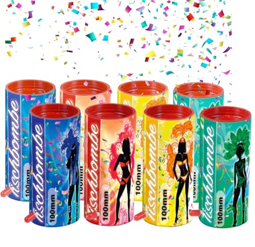 8er Tischbomben Party Set Partypopper für Silvester & Partys, Jugendfeuerwerk Kat. F1 für Kinder & Jugendliche 2026 von PYROHELD