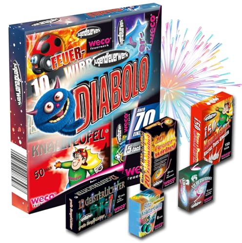 PYROHELD XXL Set Diabolo - 70 Teile Jugendfeier Tischartikel für Partys & Feuerwerk Silvester Kat. F1 für Jugendlichen & Kinder 2026 von PYROHELD