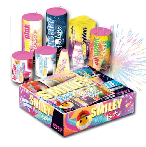 XXL Smiley Set 8-teilig – Super für Partys und Silvester, geeignet für Jugendliche und Kinder 2026 von PYROHELD