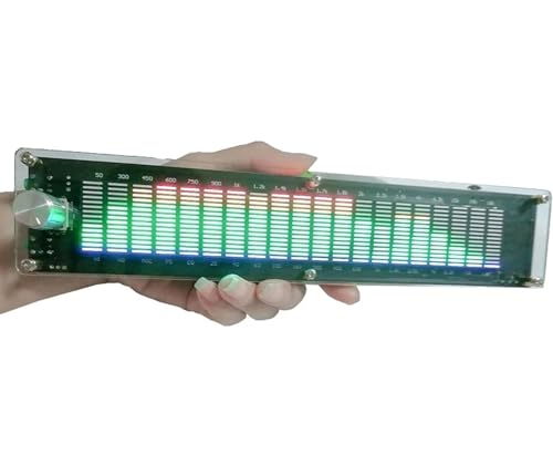 LED-Musikanalysator mit Uhrfunktion – 24 Frequenzbänder, DSP, LED-Anzeige, doppelte Stromversorgung for Auto und Heimgebrauch, Schwarz von PYSyansu