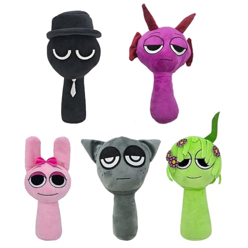 5 Stück Sprunki Kuscheltier，Sprunki Kuscheltiere，Plüschtier，Soft Toys，Kuscheltier Klein，Cartoon Charaktere Plüschpuppen，Soft Stuffed Animal Pillow Figure，ein Geschenk für Fans,Geeignet für Kinder von PYTRARTY