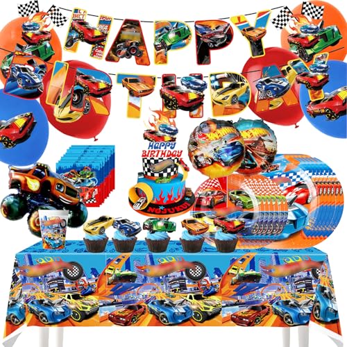 98 Stück Hot Wh-els Partygeschirr Set,Hot Wh-els Party Deko Geburtstag,Hot Wh-els Geburtstagsdeko,Hot Wh-els Servietten,Tischdecke,Pappteller,Hot Wh-els Luftballons,Geburtstag Deko MäDchen und Jungen 98 Stück Hot Wh-els Partygeschirr Set,Hot Wh-els Party Deko Geburtstag,Hot Wh-els Geburtstagsdeko,Hot Wh-els Servietten,Tischdecke,Pappteller,Hot Wh-els Luftballons,Geburtstag Deko MäDchen und Jungen von PYTRARTY
