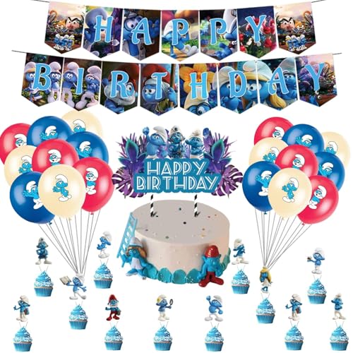 Deko The Smurfs Geburtstag,The Smurfs Party Geko,The Smurfs Geburtstag Luftballon,Geburtstag Dekoration Set,Tortendeko,Banner,Birthday Party Deko Deko The Smurfs Geburtstag,The Smurfs Party Geko,The Smurfs Geburtstag Luftballon,Geburtstag Dekoration Set,Tortendeko,Banner,Birthday Party Deko von PYTRARTY