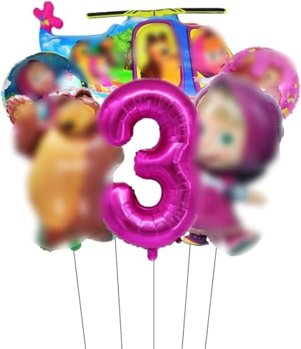 Mädchen und der Bär Luftballon 3 Jahr Geburtstagsdeko，3 Jahr Bär Geburtstag Deko,Party Geburtstag Dekoration,Party Luftballon Set von PYTRARTY