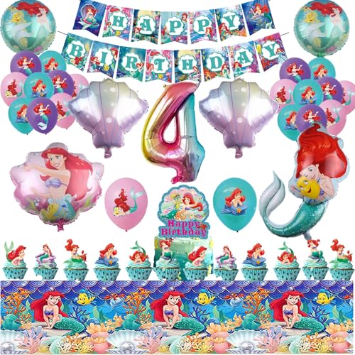 Meerjungfrau Geburtstagsdeko 4 Jahr,Meerjungfrau Luftballon Party Dekoration,4 Jahr Ariel Deko Geburtstag Party Set,4.Geburtstag Luftballon Deko Meerjungfrau Geburtstagsdeko 4 Jahr,Meerjungfrau Luftballon Party Dekoration,4 Jahr Ariel Deko Geburtstag Party Set,4.Geburtstag Luftballon Deko von PYTRARTY