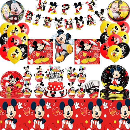Party Set,98Pcs Mickey Geburtstag Geschirr Kit,Geburtstag Deko Mickey Luftballon,Kindergeburtstag Party Deko,Partygeschirr Party Set,98Pcs Mickey Geburtstag Geschirr Kit,Geburtstag Deko Mickey Luftballon,Kindergeburtstag Party Deko,Partygeschirr von PYTRARTY