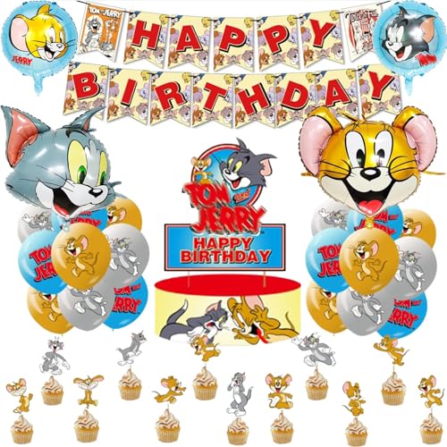 Tom und Jerry Geburtstag Party Deko,Tom und Jerry Party Dekoration Set,Tom und Jerry Luftballon,Tortendeko,Party Luftballon,Kindergeburtstag Deko Tom und Jerry Geburtstag Party Deko,Tom und Jerry Party Dekoration Set,Tom und Jerry Luftballon,Tortendeko,Party Luftballon,Kindergeburtstag Deko von PYTRARTY