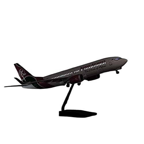 PYWCOM Modellflugzeug-Bausätze Maßstab 1 85 47 cm Druckguss-Legierung Modell Afrika Kenia Airlines Für Boeing 737max Airbus Flugzeug Mit Beleuchtung (with Light) von PYWCOM