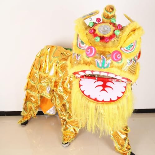 PZEOB 260 cm Länge Chinesischer Drachentanz Erwachsener Löwentanz Kostüm Darstellender Tanz Löwentanzkopf Outdoor-Sport Löwentanzkostüm von PZEOB